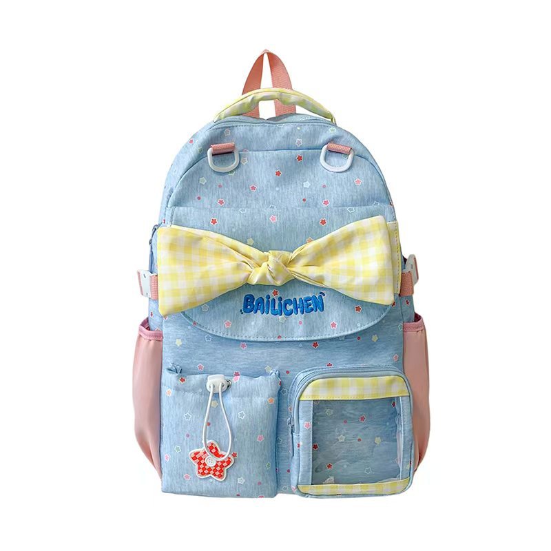 Bow-Embellished Multi-Pocket Backpack Kalsten