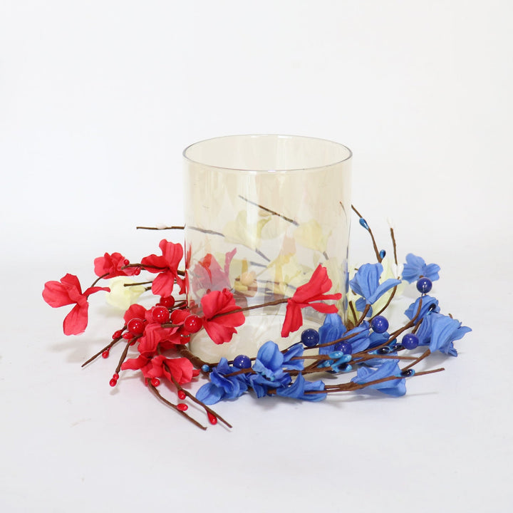 Unisex handmade flower crown for wall and door made of artificial flowers on a wicker base Kalsten