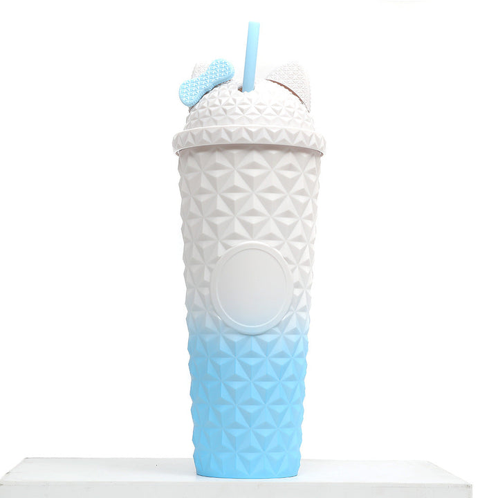 Ladies playful drinking cup with cat ears and integrated straw Kalsten
