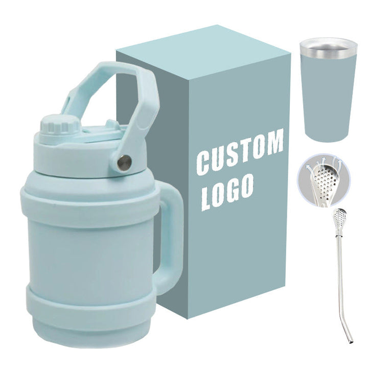 Ladies Insulated Stainless Steel Thermo Bottle with Practical Carry Handle Kalsten