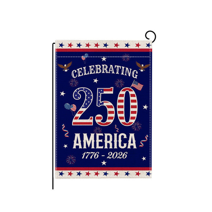 Distressed Vintage American Flag Garden Banner With Statue Of Liberty Motif Double-Sided Polyester