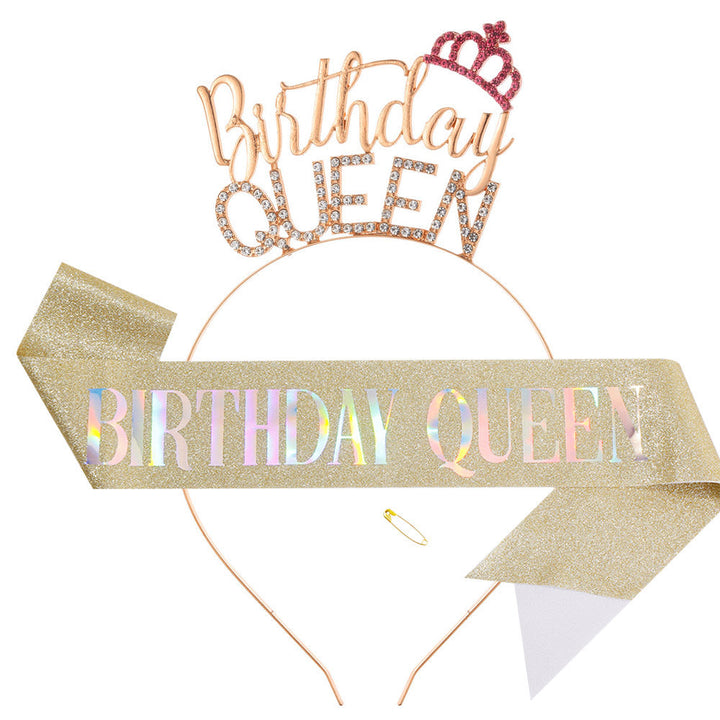 Ladies Glitter Headband with "Birthday Queen" lettering Kalsten