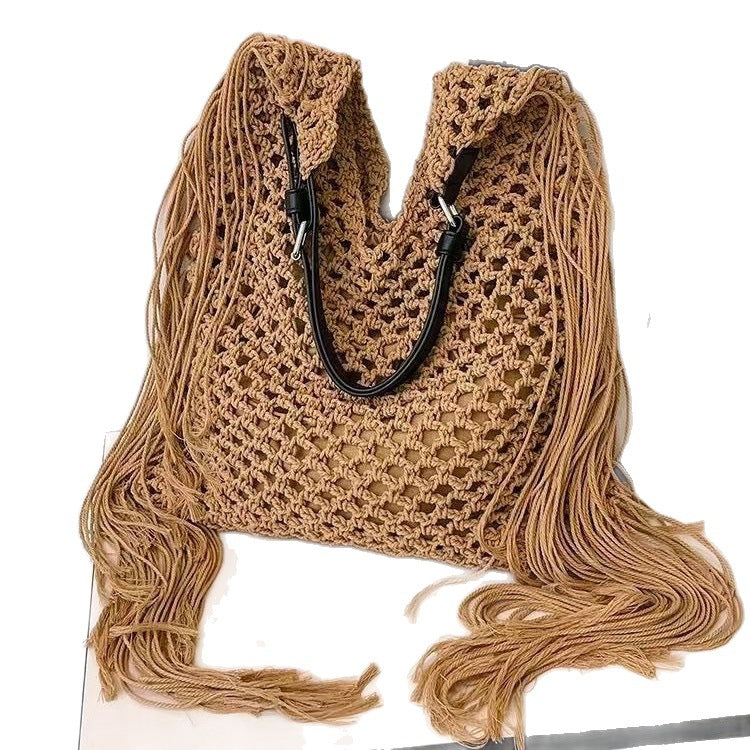 Handcrafted Stylish Tote Bag with Fringes Kalsten