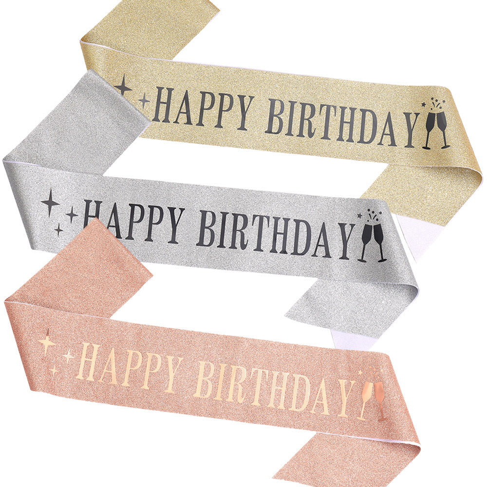 Ladies Glitter Headband with "Happy Birthday" Inscription Kalsten