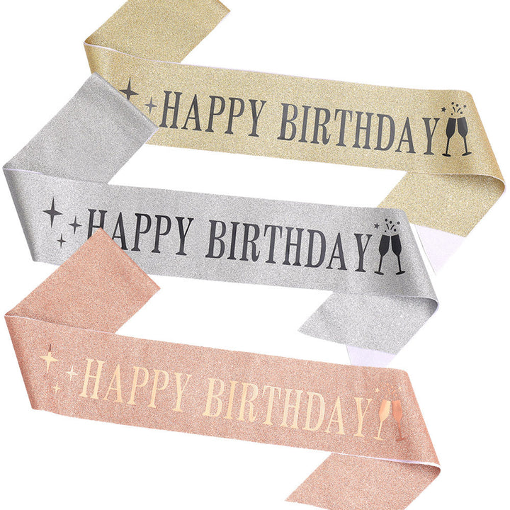 Ladies Glitter Headband with "Happy Birthday" Inscription Kalsten