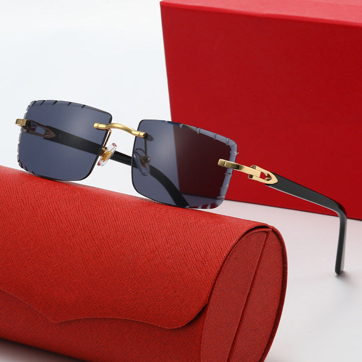Women's fashionable square sunglasses with golden metal accent and elegant frame Kalsten