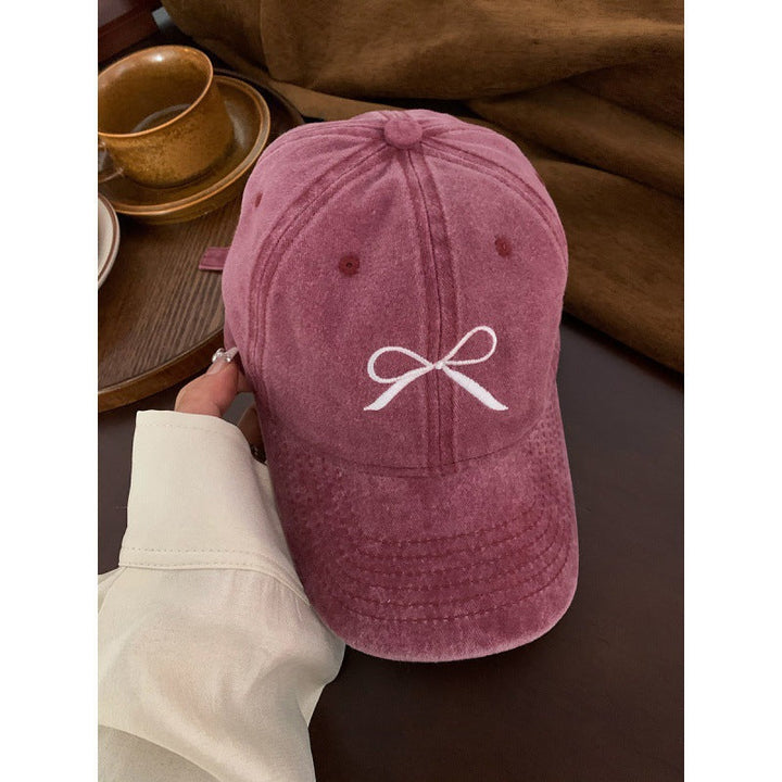 Women's Embroidered Bow Detail Adjustable Baseball Cap Kalsten