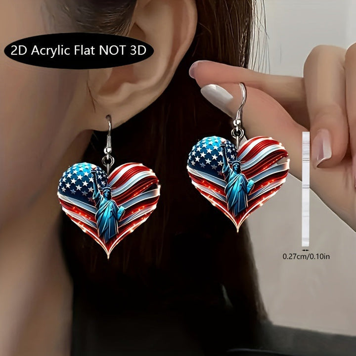 Women's flat acrylic hoop earrings with bull head motif and hook closure Kalsten