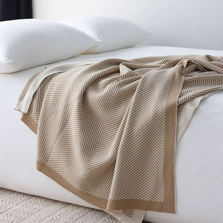 Luxurious Chevron Knit Blanket Kalsten
