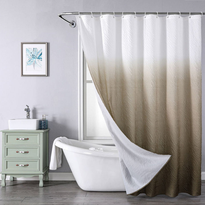 Textured Leaf Pattern Shower Curtain Kalsten