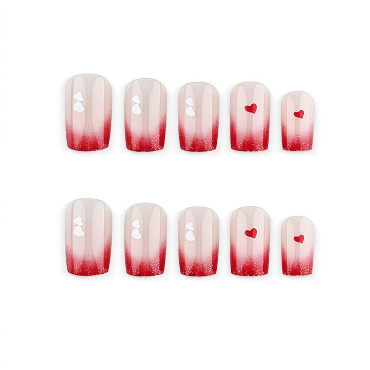 Romantic Nail Art with Heart Motifs Kalsten