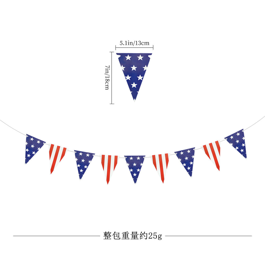 Unisex nan bunting with star motifs and stripes, weatherproof polyester party decoration Kalsten