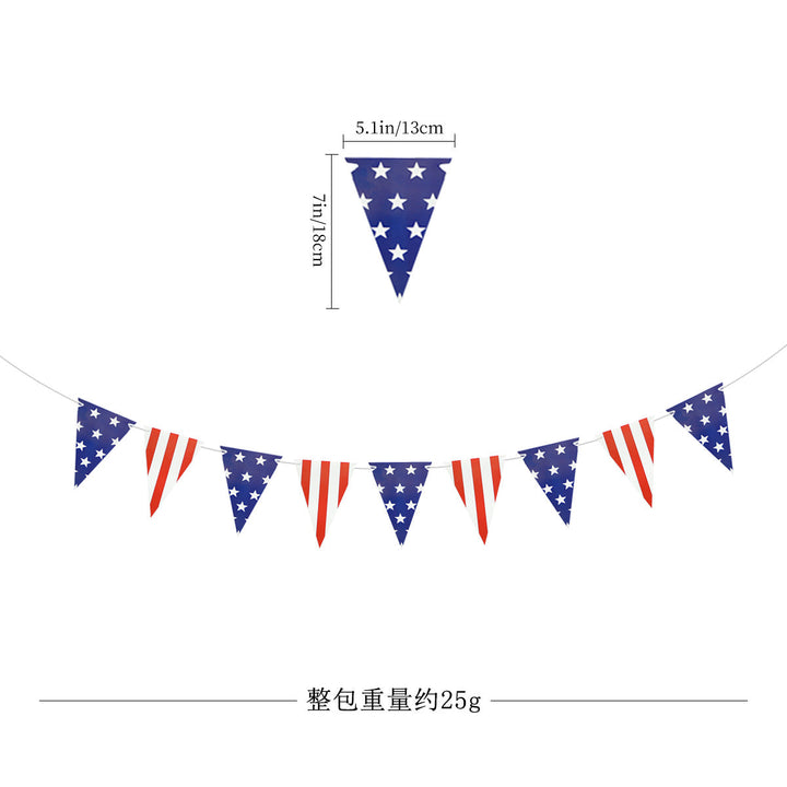 Unisex nan bunting with star motifs and stripes, weatherproof polyester party decoration Kalsten