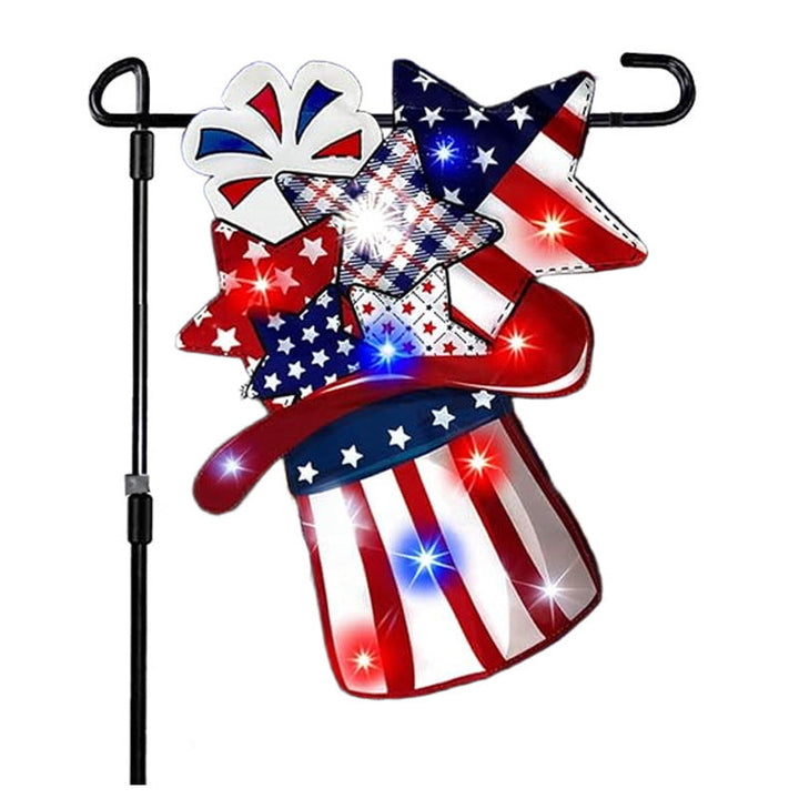 Unisex nan patriotic outdoor decorative gnome garden flag with pole sleeve Kalsten