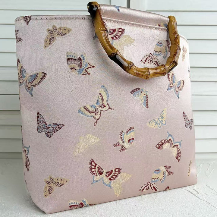 Handcrafted bag with bamboo handles Kalsten