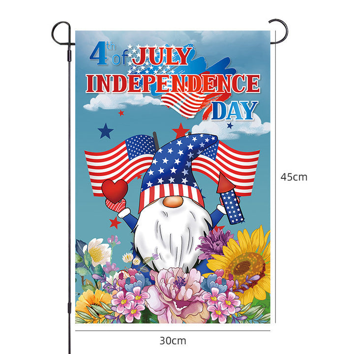 Unisex nano patriotic garden flag with USA map cross and soldier silhouette weatherproof polyester fabric Kalsten