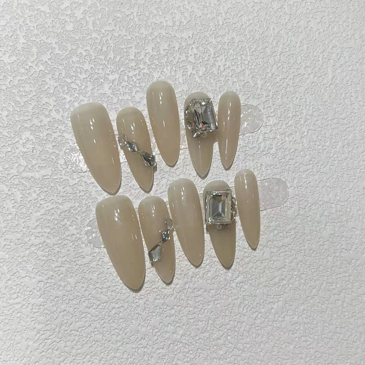 Elegant Stiletto Press-On Nail Set with Rhinestone Accents Acalora