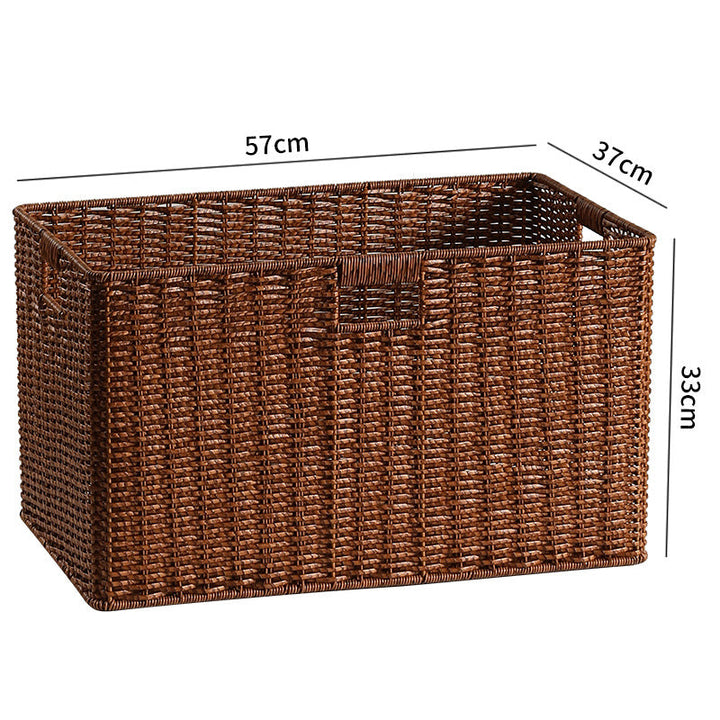 Large Woven Storage Bin with Ergonomic Cutout Handles Kalsten