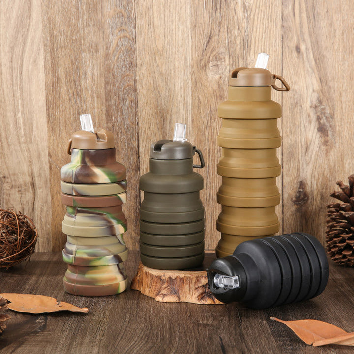 Women flexible silicone drinking bottle with integrated folding function Kalsten