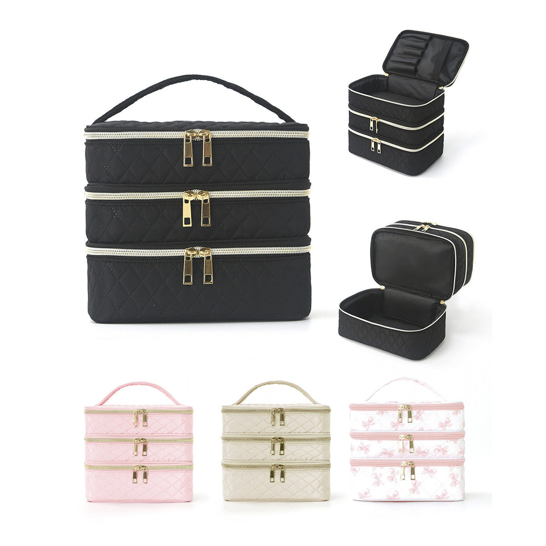 Cosmetic organizer bag with multiple compartments Kalsten