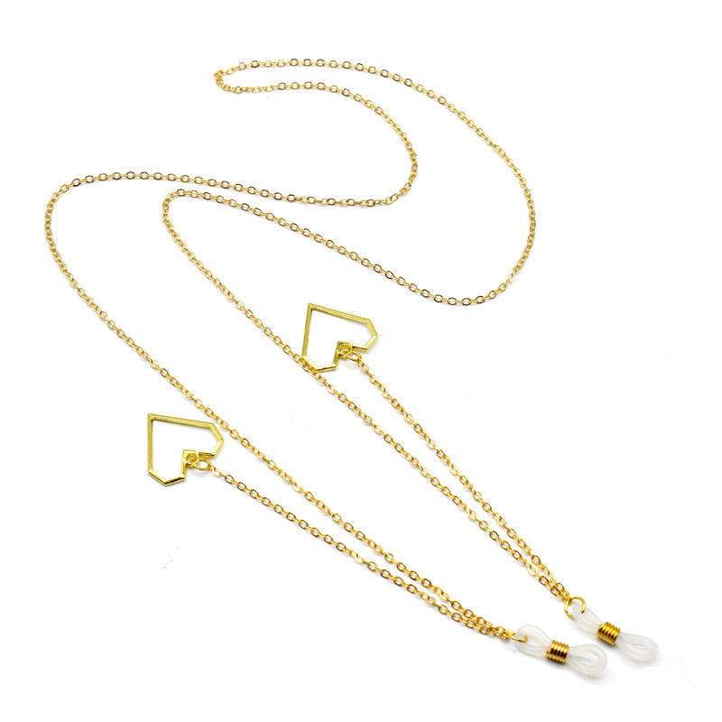 Heart-Shaped Geometric Elegance Eyewear Chain Kalsten