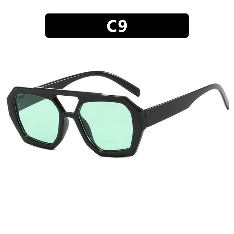 Women's geometric sunglasses made of durable plastic with polarized lenses Kalsten