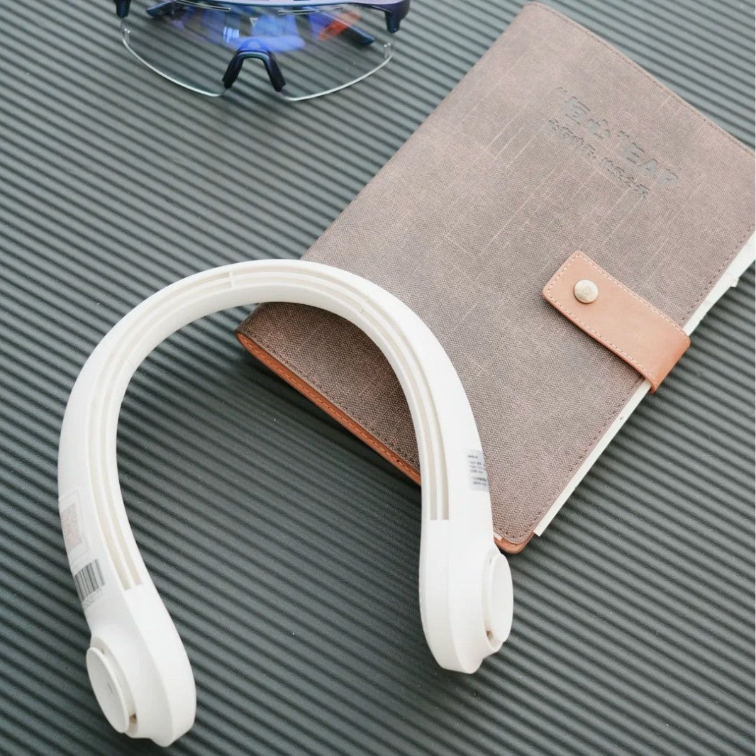 Unisex nan ergonomic neck fan bladeless with rechargeable battery, quiet motor, and adjustable airflow Kalsten