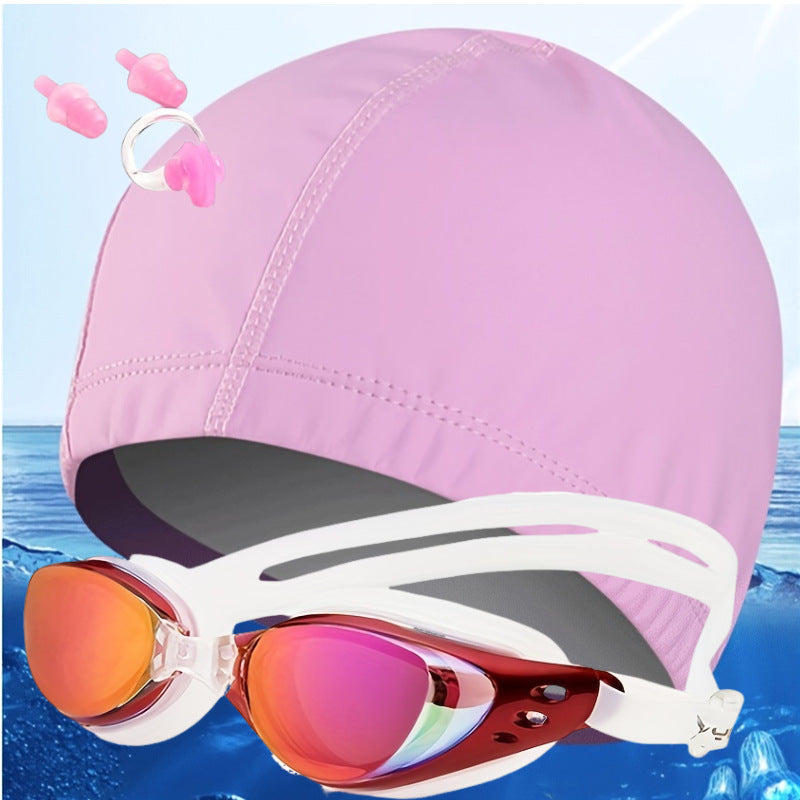 Swim set with hydrodynamic swimming goggles and Kalsten swim cap