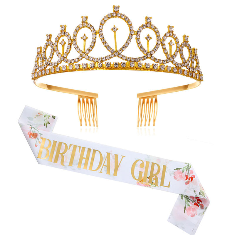 Ladies Sparkling Crown with Rhinestone Decorations Kalsten