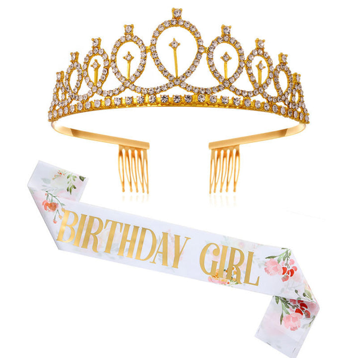 Ladies Sparkling Crown with Rhinestone Decorations Kalsten