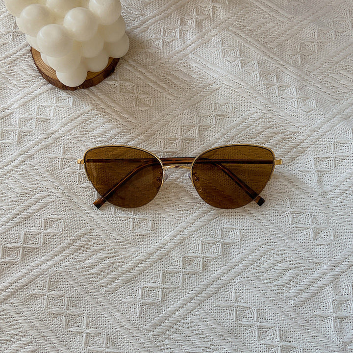 Fashionable Cat-Eye Sunglasses with Fine Metal Frame Kalsten