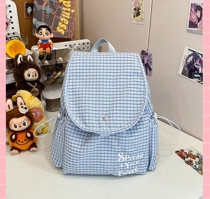 Checkered Lightweight School Backpack