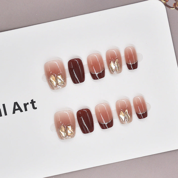 Elegant Foil and Floral Press-On Nail Set Kalsten
