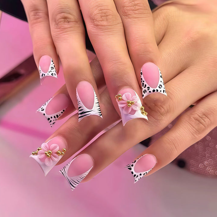 Artistic Floral-Enhanced Press-On Nails Kalsten