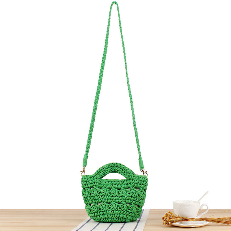 Playful macrame shoulder bag with braided handle Kalsten