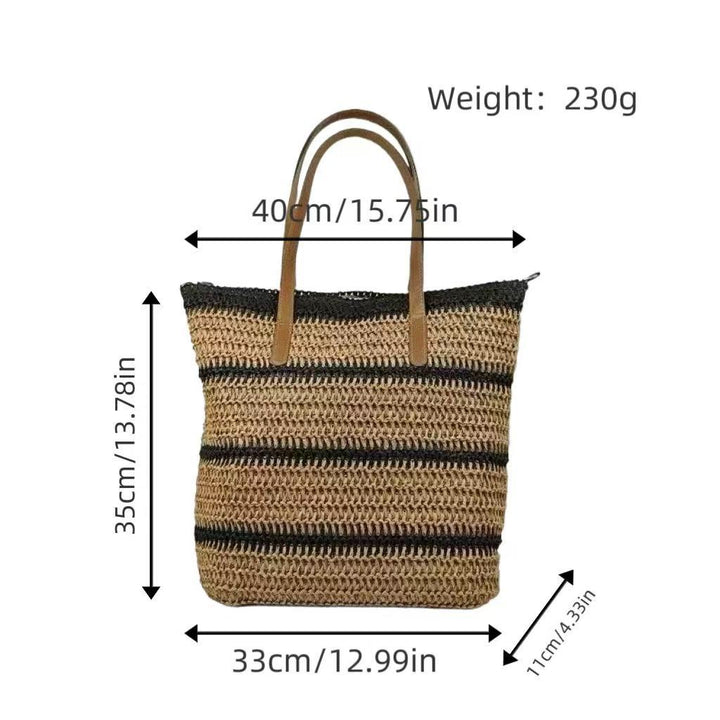 Beach bag with modern stripes and robust carrying straps Kalsten