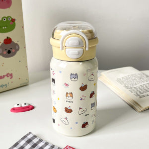 Ladies water bottle with cute animal motifs and safe closure system Kalsten
