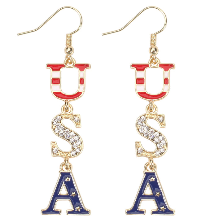 Women's filigree earrings in flag design with crystal stripes and enamel trim Kalsten
