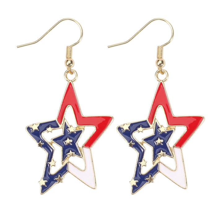 Women's filigree earrings in flag design with crystal stripes and enamel trim Kalsten