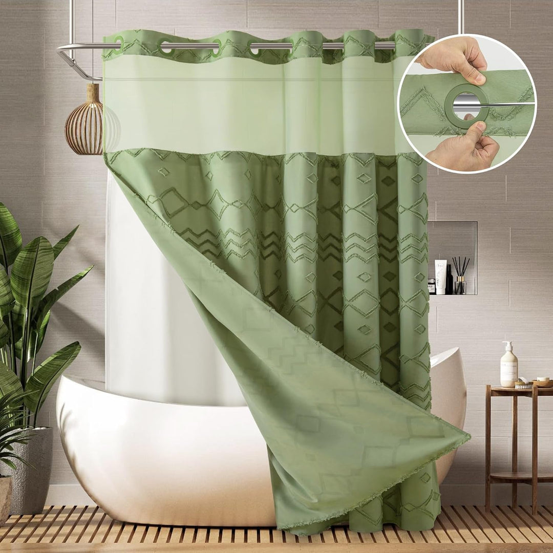 Textured Geometric Design Shower Curtain Kalsten