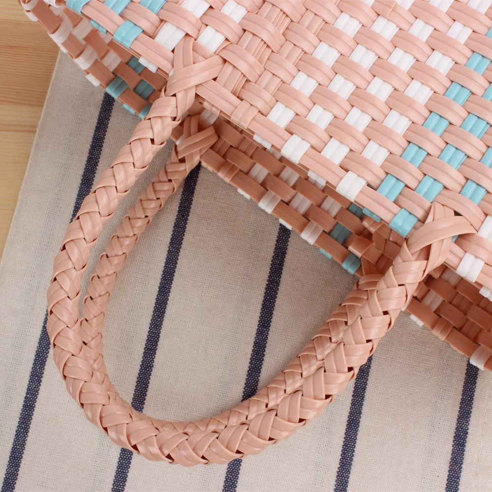 Braided Tote Bag with Colorful Design and Sturdy Handles Kalsten