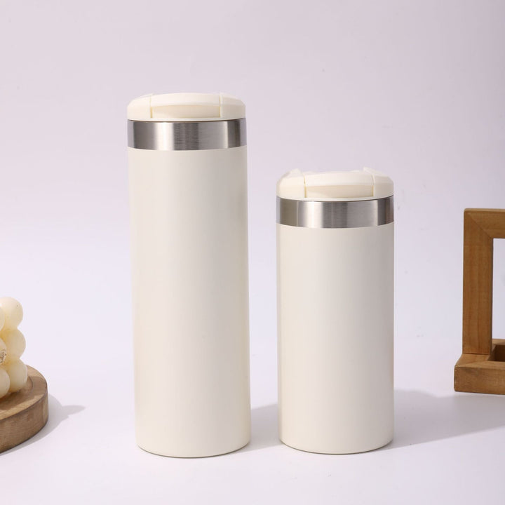 Insulated Stainless Steel Travel Tumbler With Flip Lid And Vacuum Double Wall