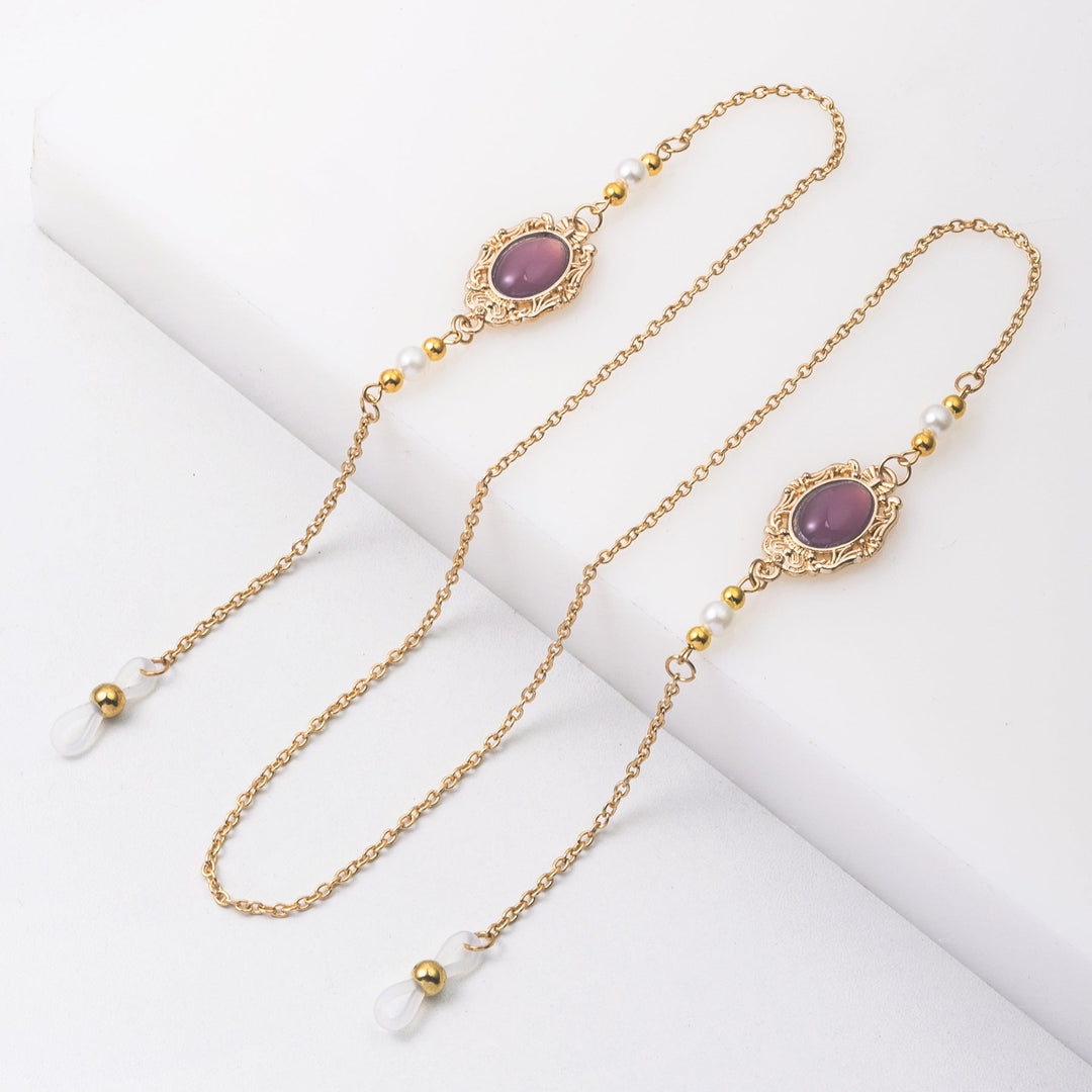 Elegant Eyewear Chain with Decorative Gemstones Kalsten