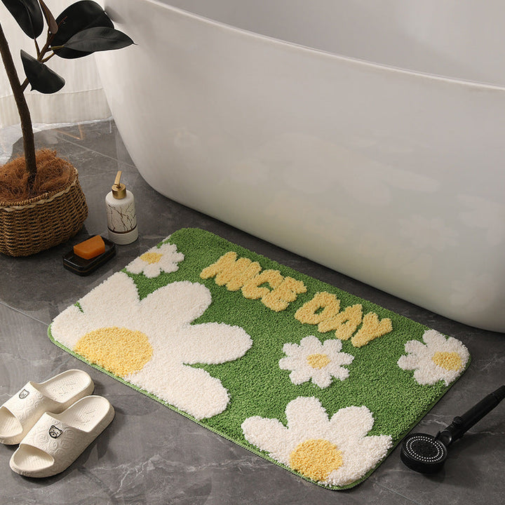 Floral Design Bath Mat Kalsten