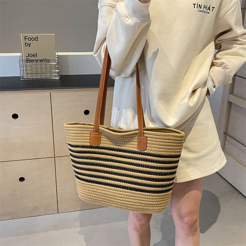 Stylish Striped Beach Tote Kalsten