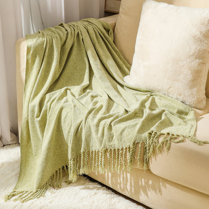 Ladies elegant and stylish couch blanket with fringes Kalsten