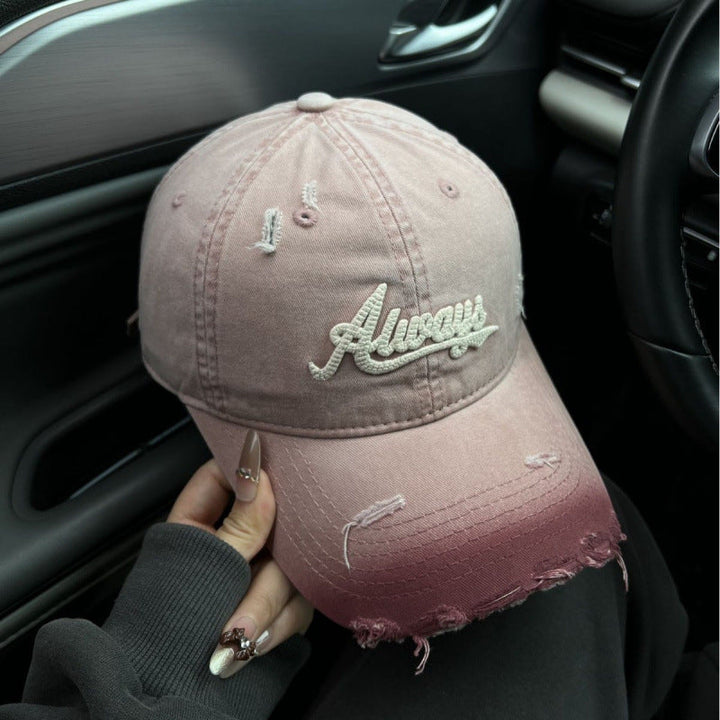 Women's Distressed Denim Style Baseball Cap Kalsten