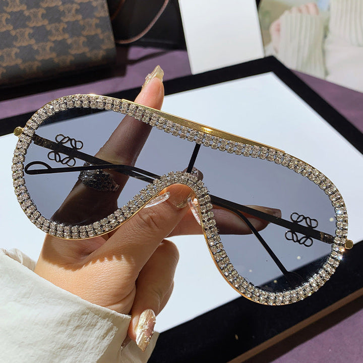 Women's Glamorous Sunglasses with Rhinestone-Embellished Frame Kalsten