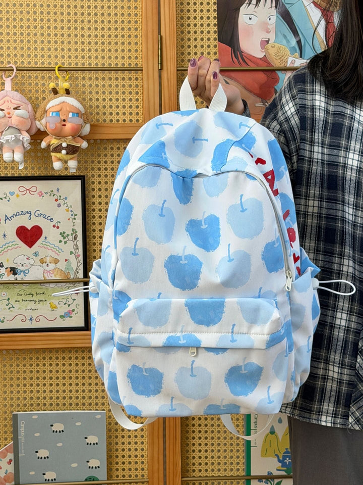 Cute Apple-Patterned School Backpack