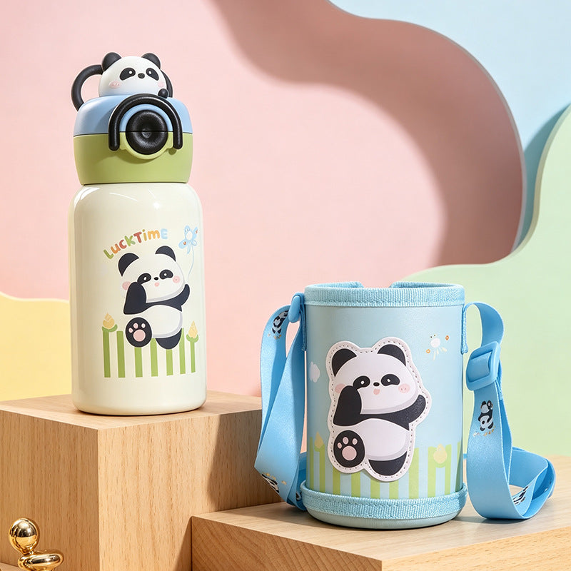 Women's insulated drinking bottle with cute dog design and practical carrying strap Kalsten